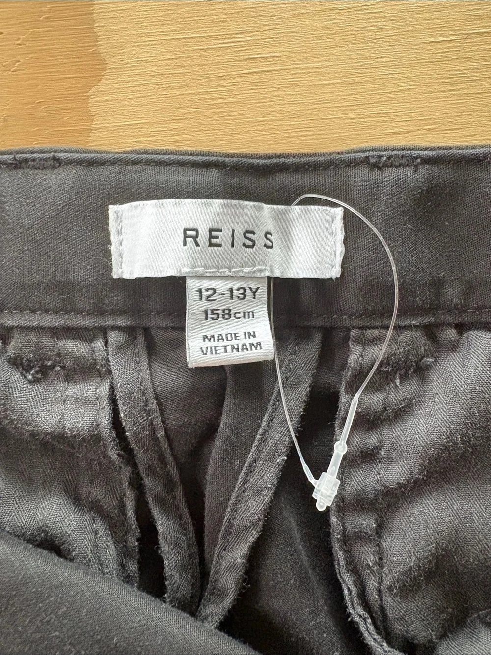Reiss Boys Black Slim Dress Pants 12-13 Years 158 cm Flat Front Youth Trousers